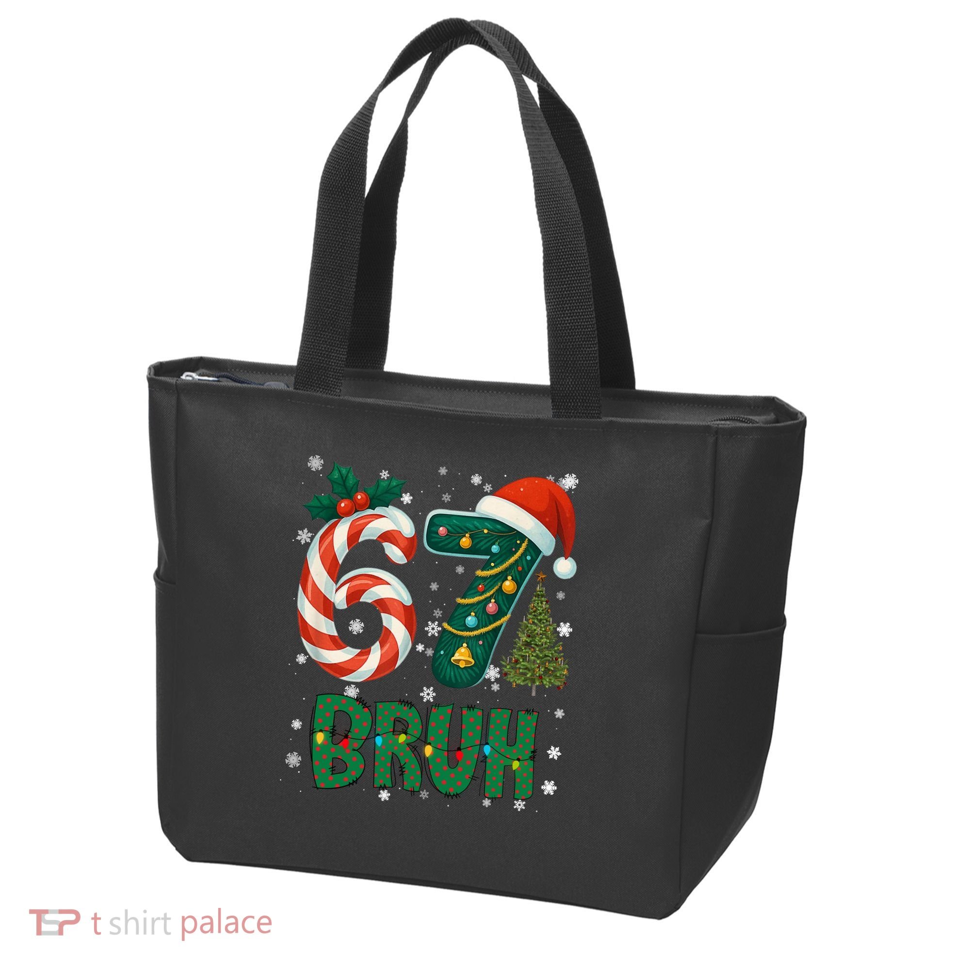 Bruh 67 Six Seven 6-7 Meme Christmas Funny Tote Bag