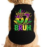 Bruh 67 Six Seven 6-7 Meme Mardi Gras Funny Doggie Tank thumb 0