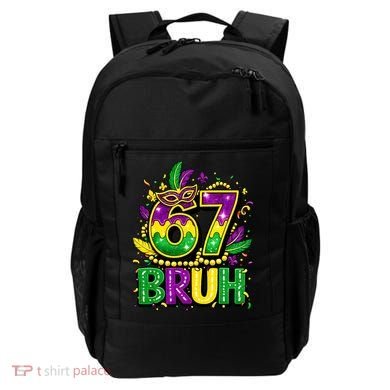 Bruh 67 Six Seven 6-7 Meme Mardi Gras Funny Backpack