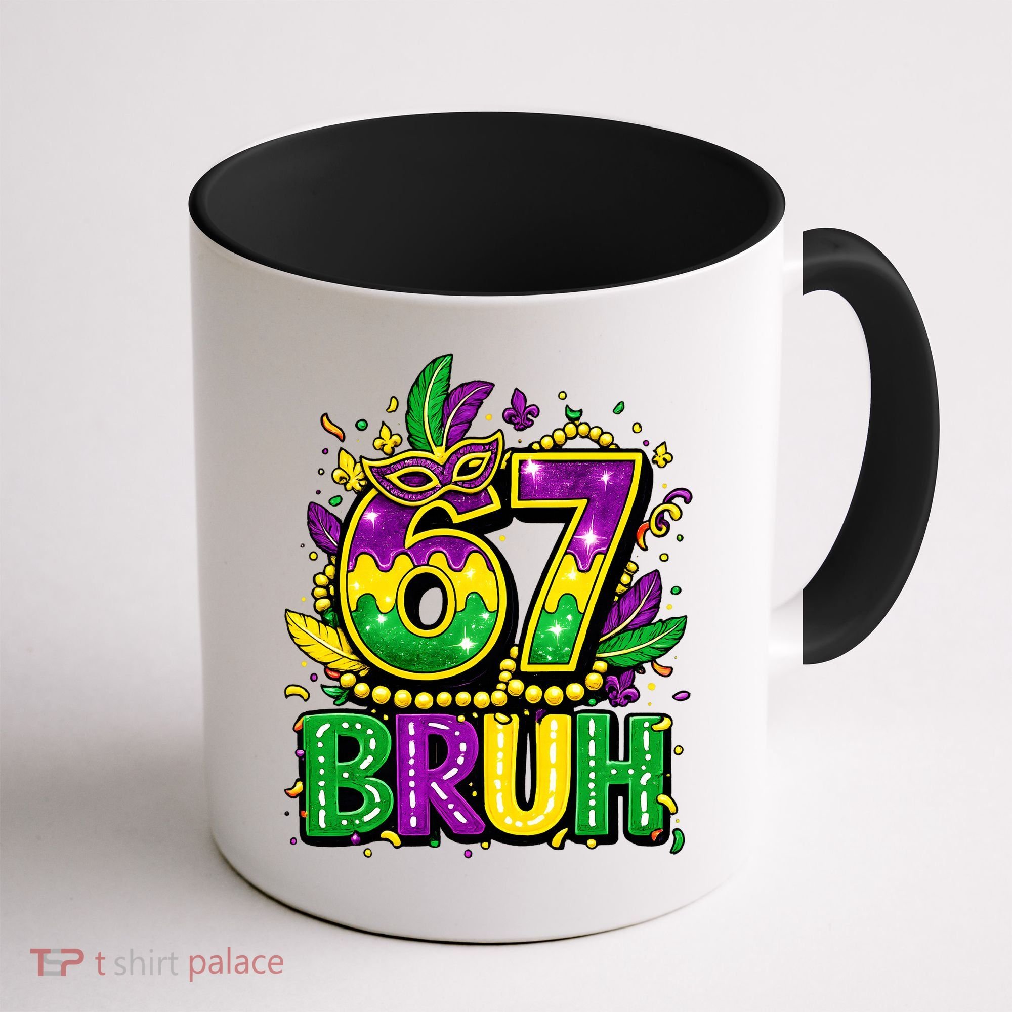 Bruh 67 Six Seven 6-7 Meme Mardi Gras Funny Coffee Mug
