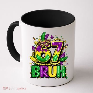 Bruh 67 Six Seven 6-7 Meme Mardi Gras Funny Coffee Mug