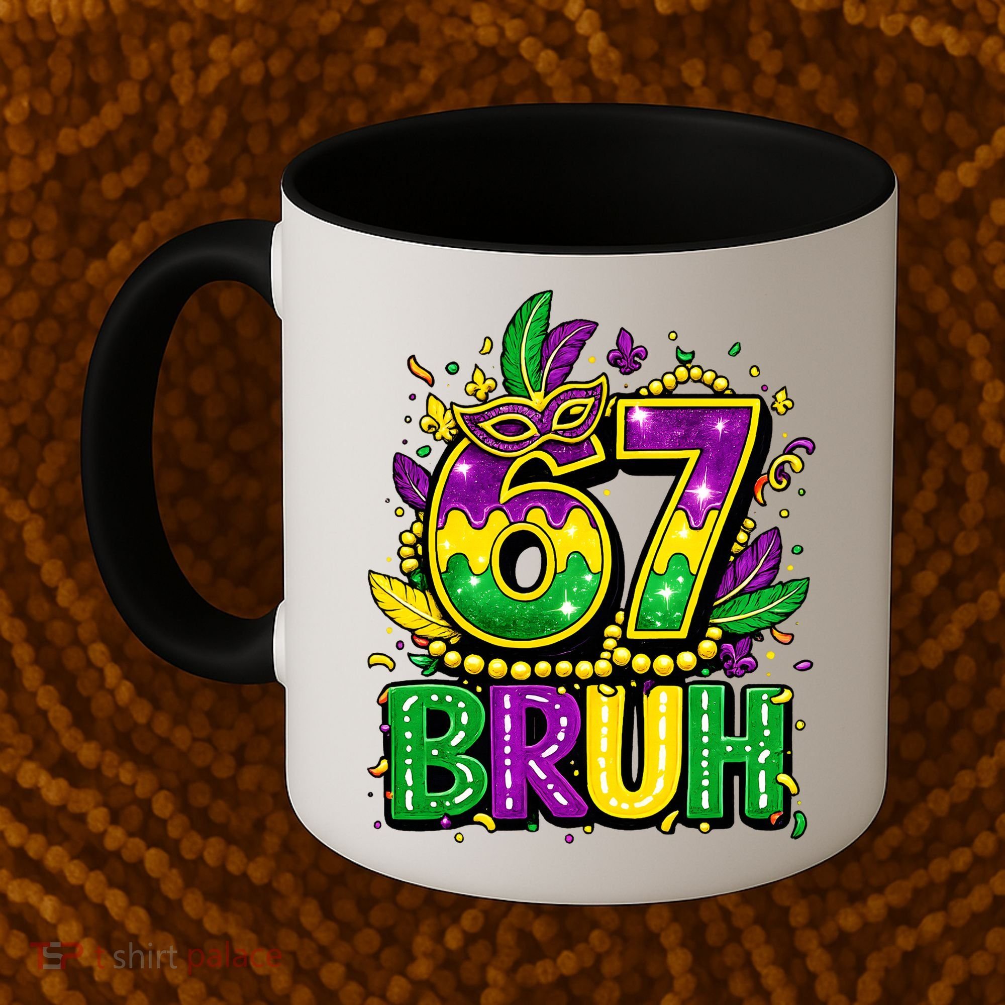 Bruh 67 Six Seven 6-7 Meme Mardi Gras Funny Coffee Mug