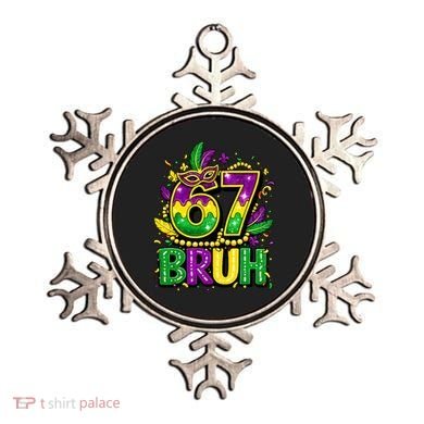 Bruh 67 Six Seven 6-7 Meme Mardi Gras Funny Ornament