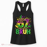 Bruh 67 Six Seven 6-7 Meme Mardi Gras Funny Women's Tank Top thumb 0