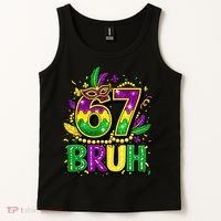 Bruh 67 Six Seven 6-7 Meme Mardi Gras Funny Tank Top thumb 2