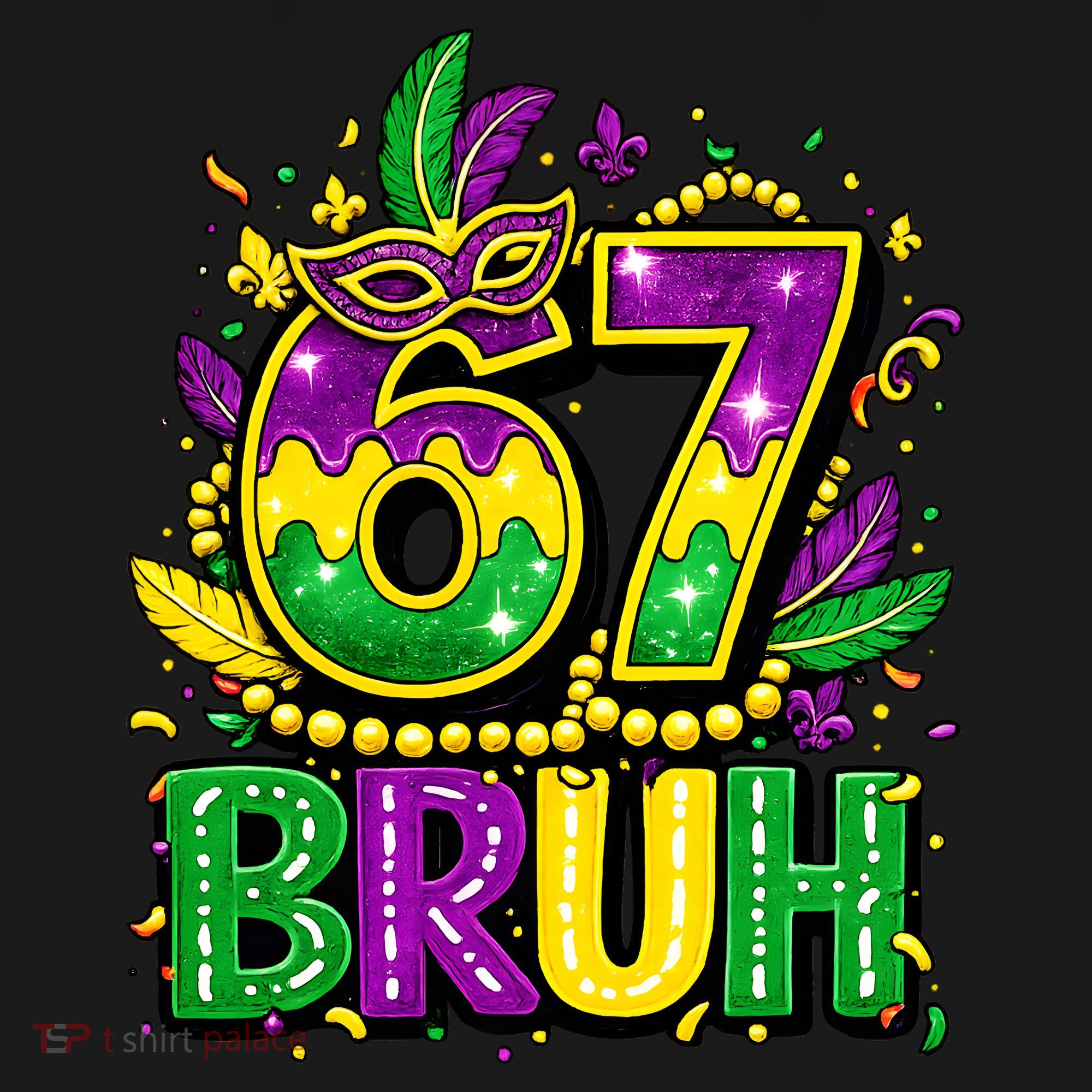 Bruh 67 Six Seven 6-7 Meme Mardi Gras Funny Visor