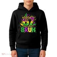 Bruh 67 Six Seven 6-7 Meme Mardi Gras Funny Kids Hoodie thumb 4