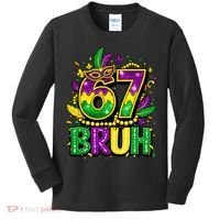 Bruh 67 Six Seven 6-7 Meme Mardi Gras Funny Kids Long Sleeve Shirt thumb 0
