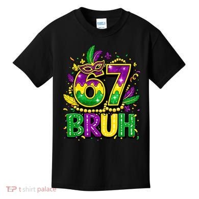 Bruh 67 Six Seven 6-7 Meme Mardi Gras Funny Kids T-Shirt