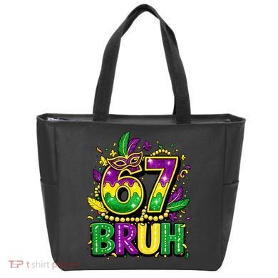 Bruh 67 Six Seven 6-7 Meme Mardi Gras Funny Tote Bag
