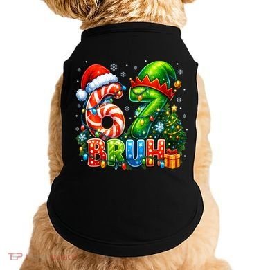 Bruh 67 Six Seven 6-7 Meme Christmas Doggie Tank