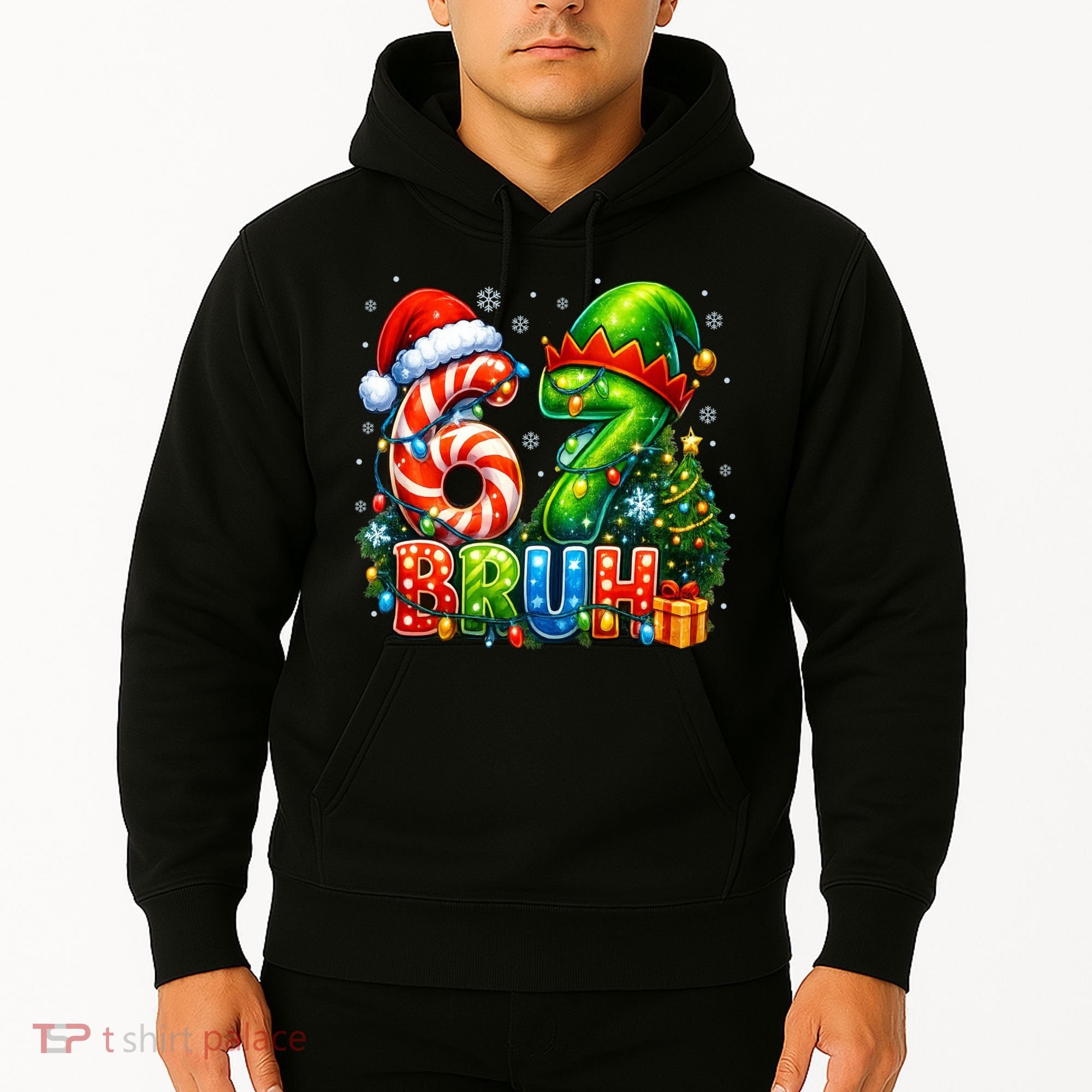 Bruh 67 Six Seven 6-7 Meme Christmas Hoodie