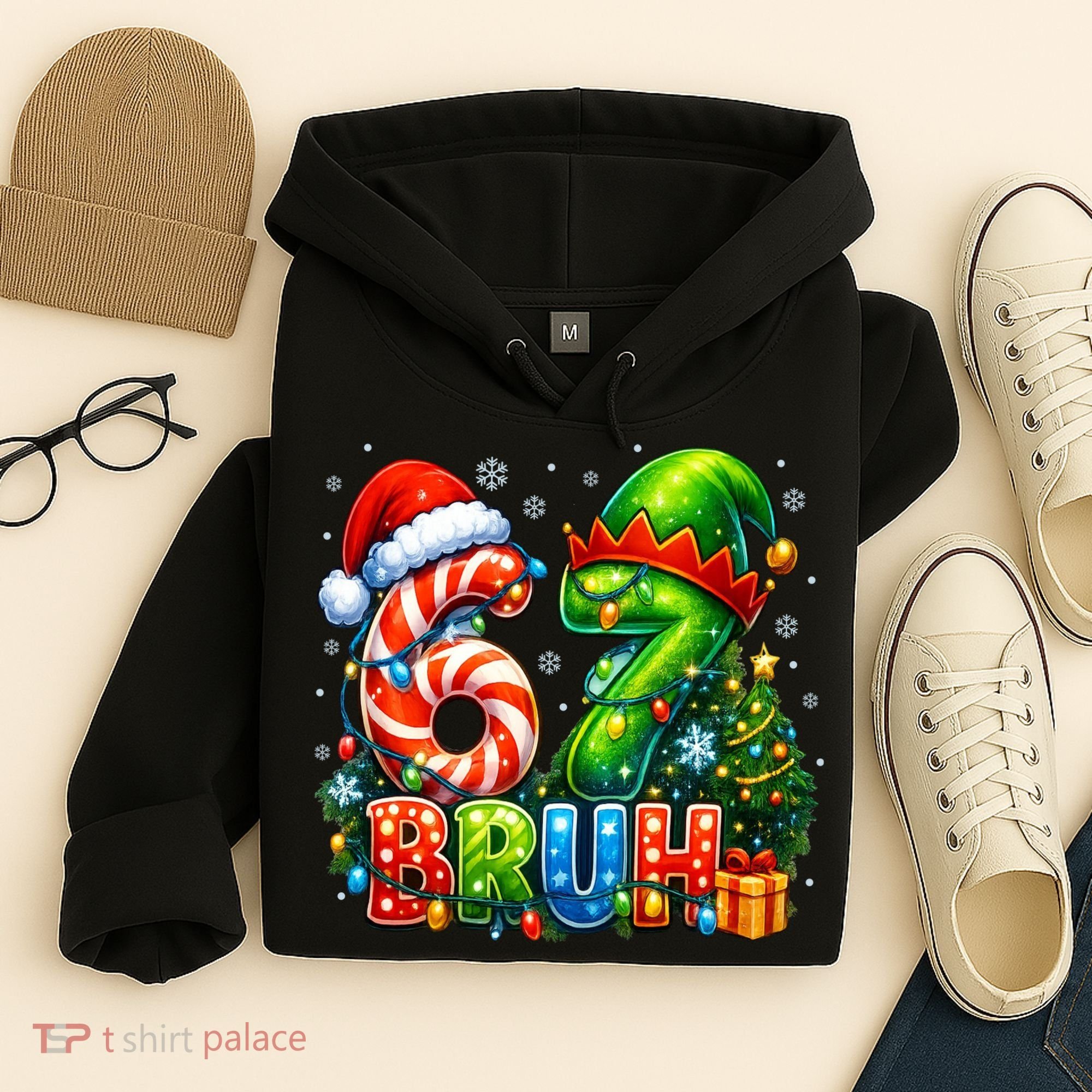 Bruh 67 Six Seven 6-7 Meme Christmas Hoodie
