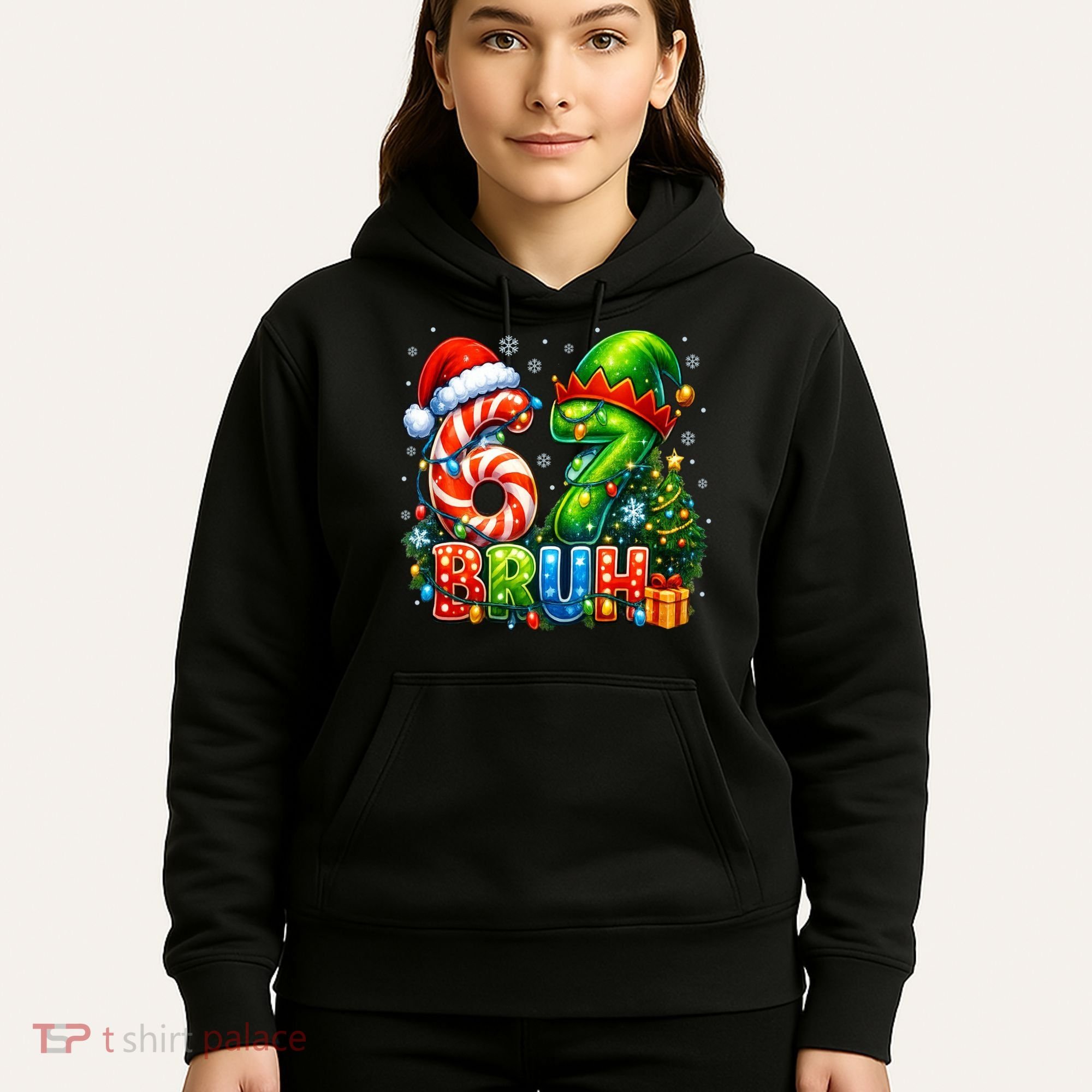 Bruh 67 Six Seven 6-7 Meme Christmas Hoodie