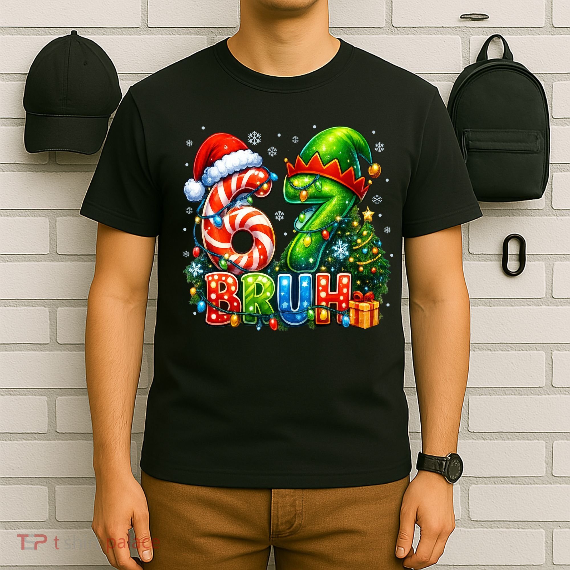 Bruh 67 Six Seven 6-7 Meme Christmas T-Shirt