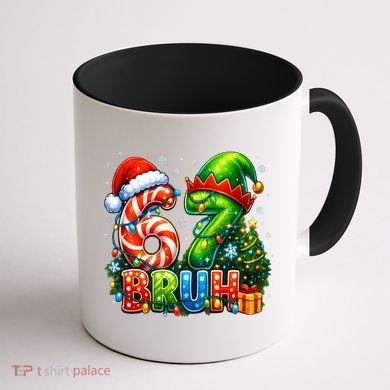 Bruh 67 Six Seven 6-7 Meme Christmas Coffee Mug back