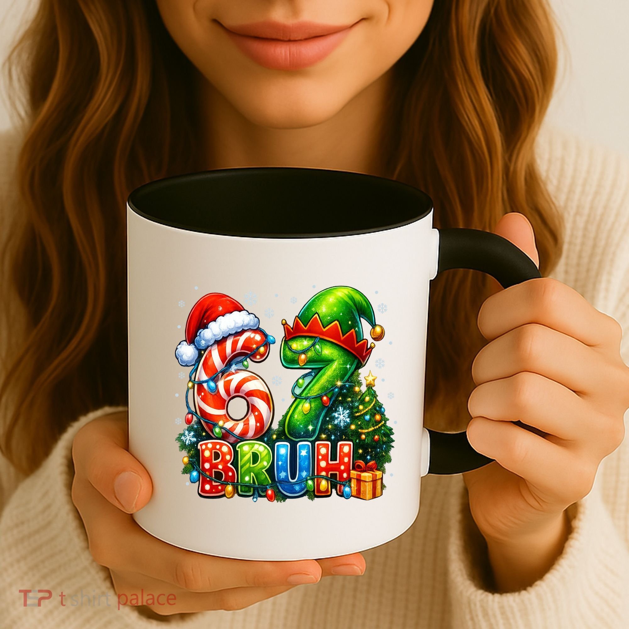 Bruh 67 Six Seven 6-7 Meme Christmas Coffee Mug