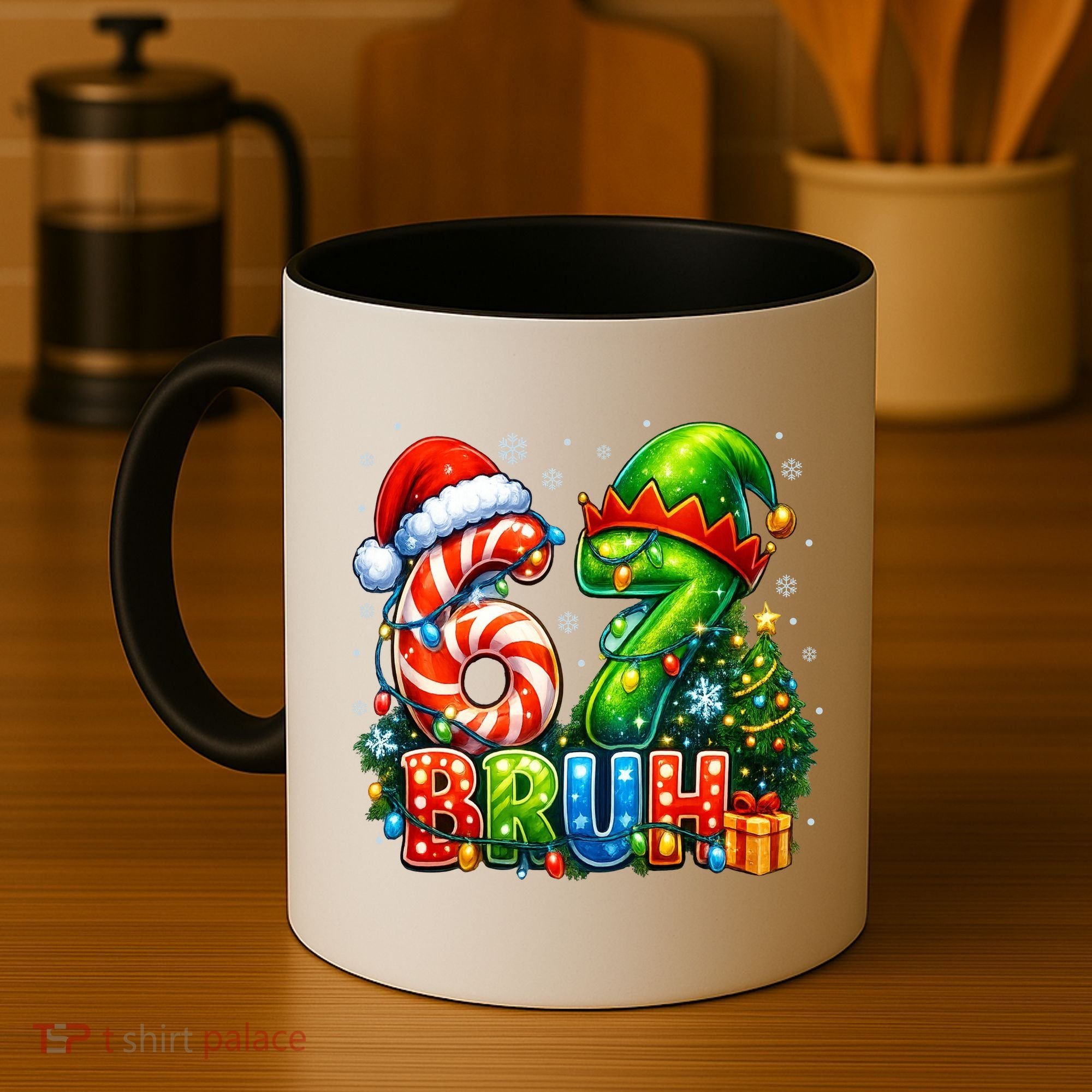 Bruh 67 Six Seven 6-7 Meme Christmas Coffee Mug