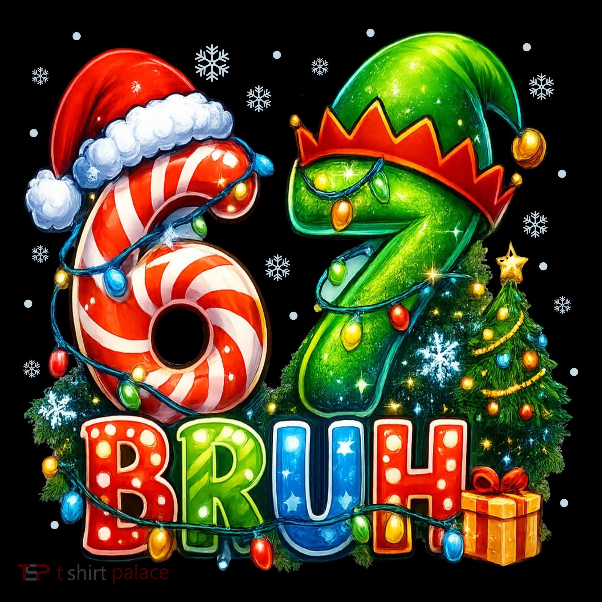 Bruh 67 Six Seven 6-7 Meme Christmas Women's Hoodie