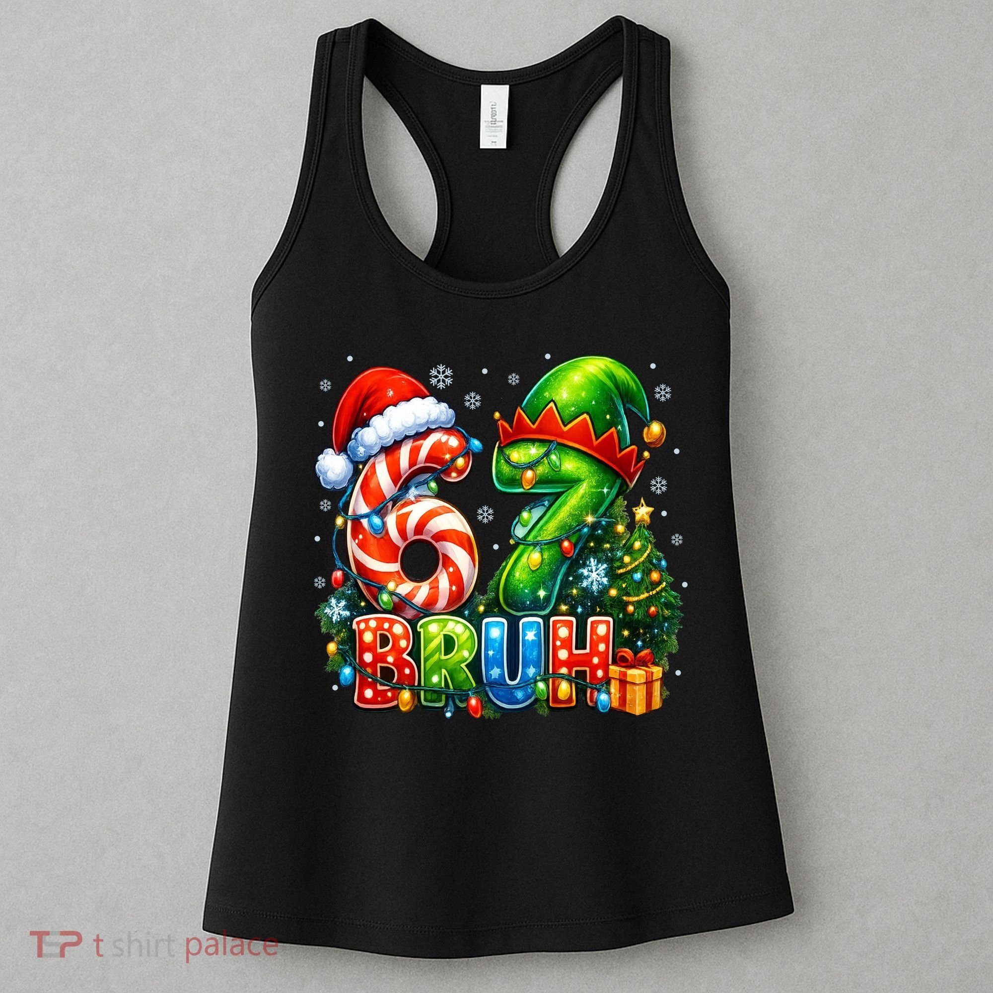 Bruh 67 Six Seven 6-7 Meme Christmas Women's Tank Top