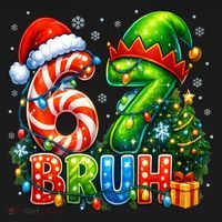 Bruh 67 Six Seven 6-7 Meme Christmas Toddler T-Shirt thumb 4