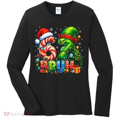 Bruh 67 Six Seven 6-7 Meme Christmas Women's Long Sleeve Shirt