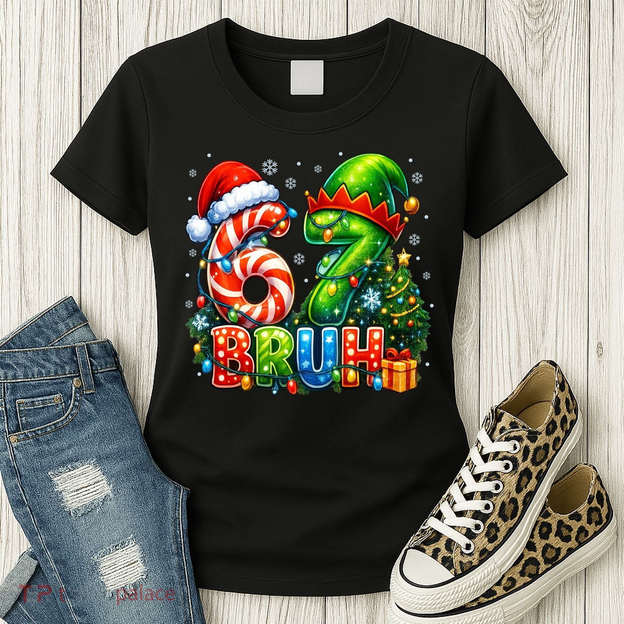 Bruh 67 Six Seven 6-7 Meme Christmas Women's T-Shirt