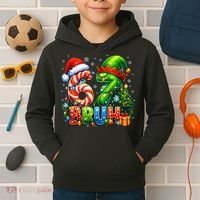 Bruh 67 Six Seven 6-7 Meme Christmas Kids Hoodie thumb 2