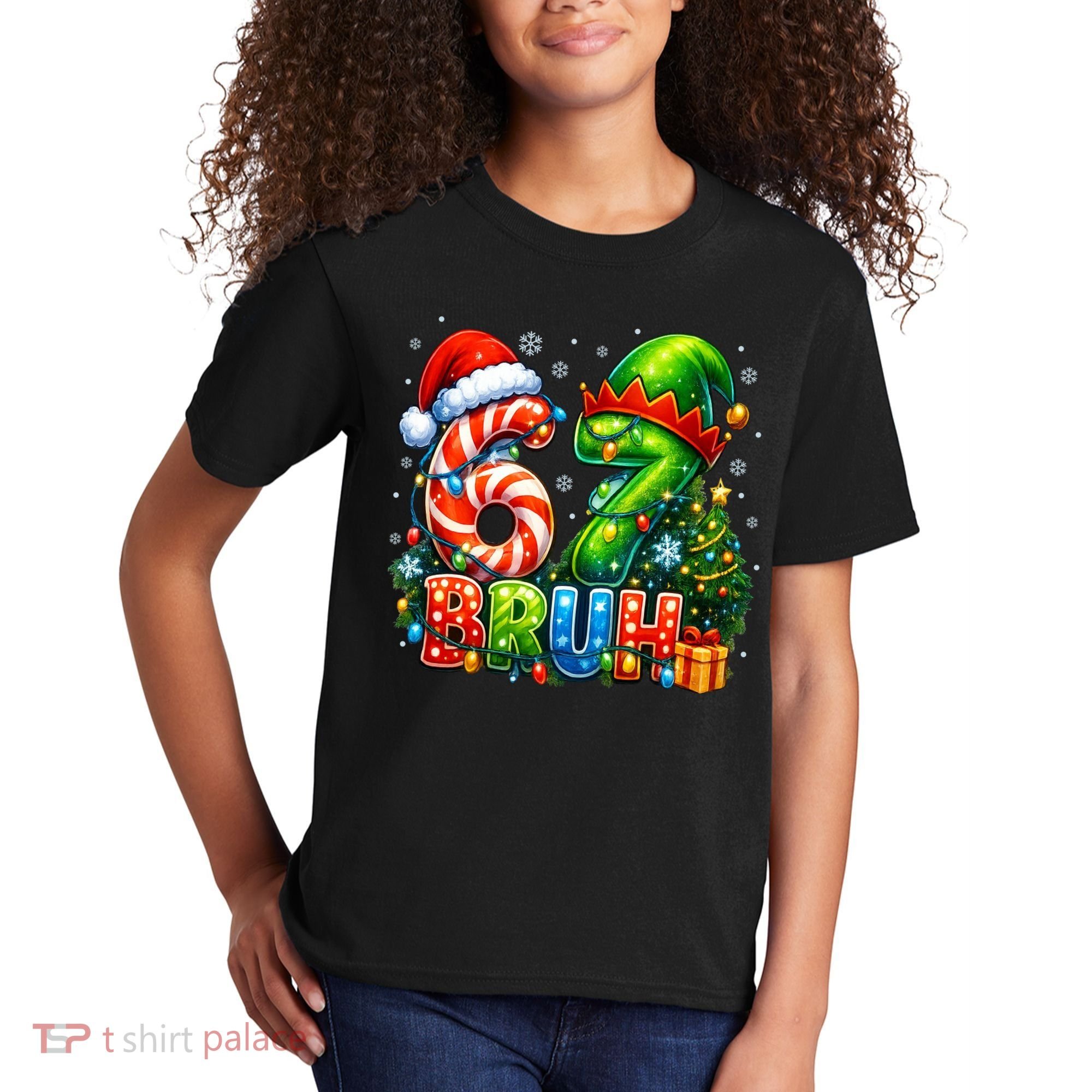 Bruh 67 Six Seven 6-7 Meme Christmas Kids T-Shirt