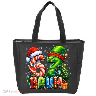 Bruh 67 Six Seven 6-7 Meme Christmas Tote Bag