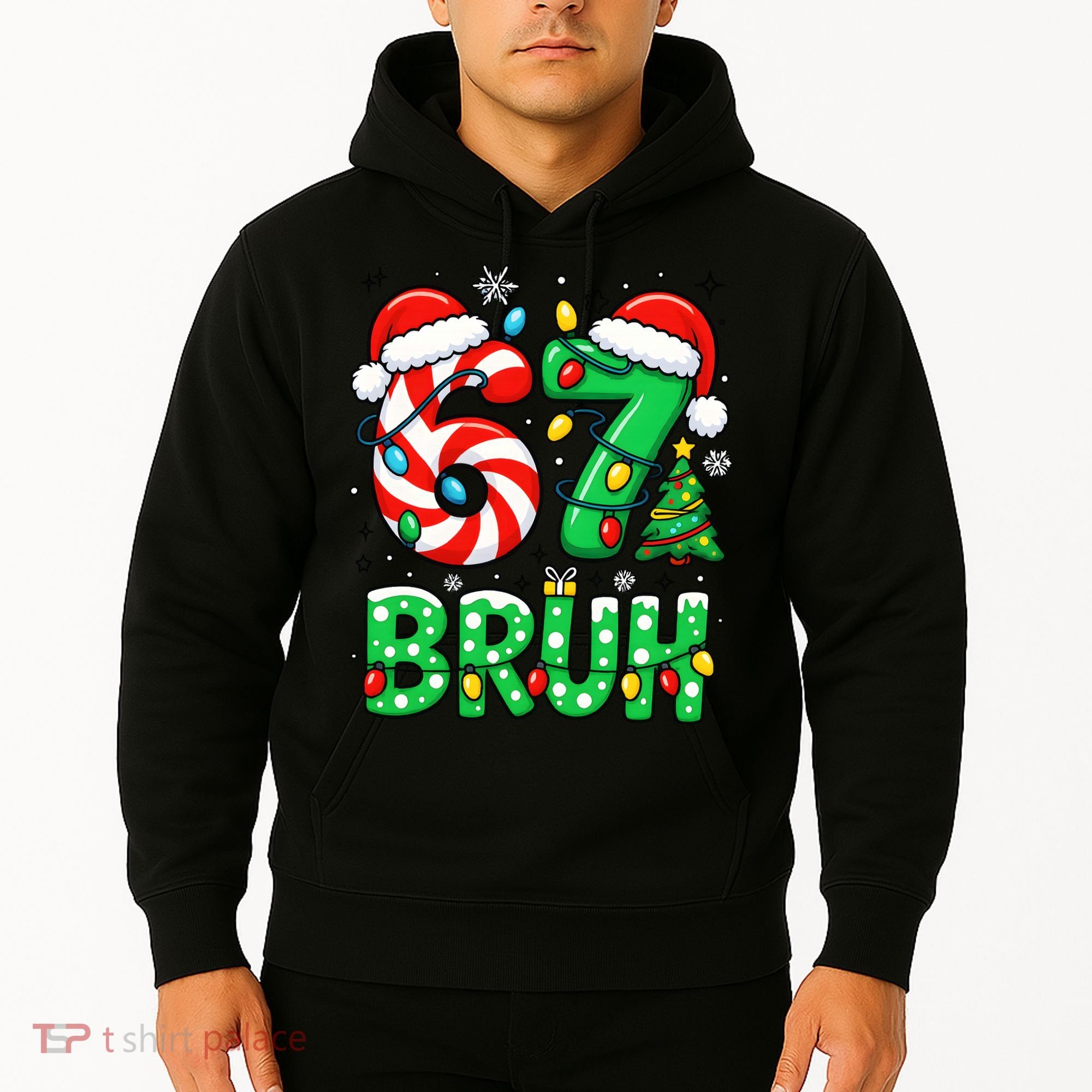 Bruh 67 Six Seven 6 7 Meme Christmas Hoodie
