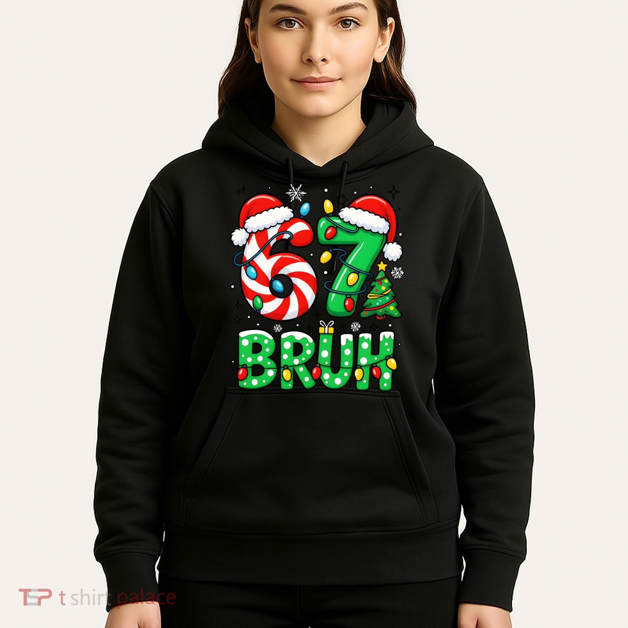 Bruh 67 Six Seven 6 7 Meme Christmas Hoodie