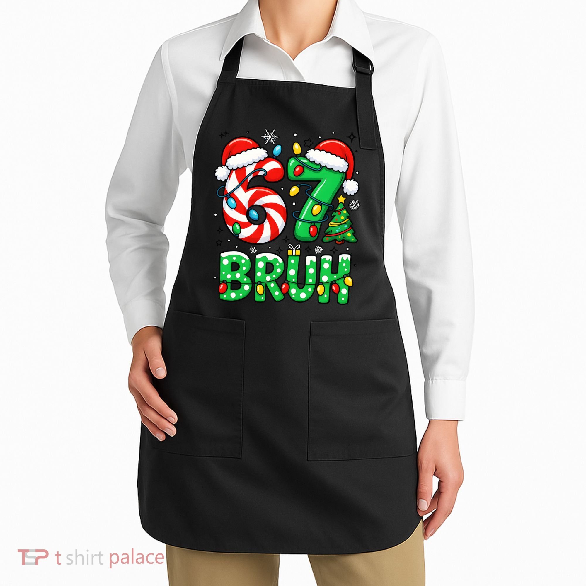 Bruh 67 Six Seven 6 7 Meme Christmas Apron