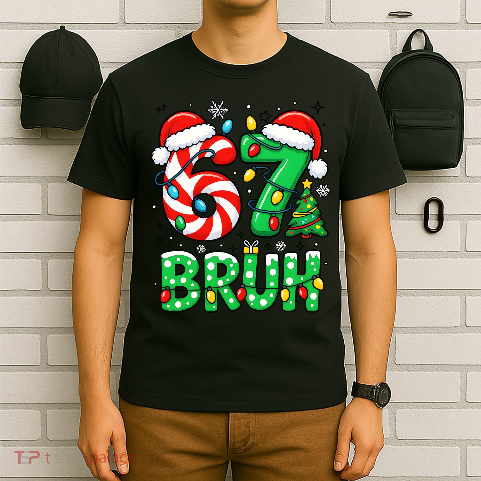 Bruh 67 Six Seven 6 7 Meme Christmas T-Shirt