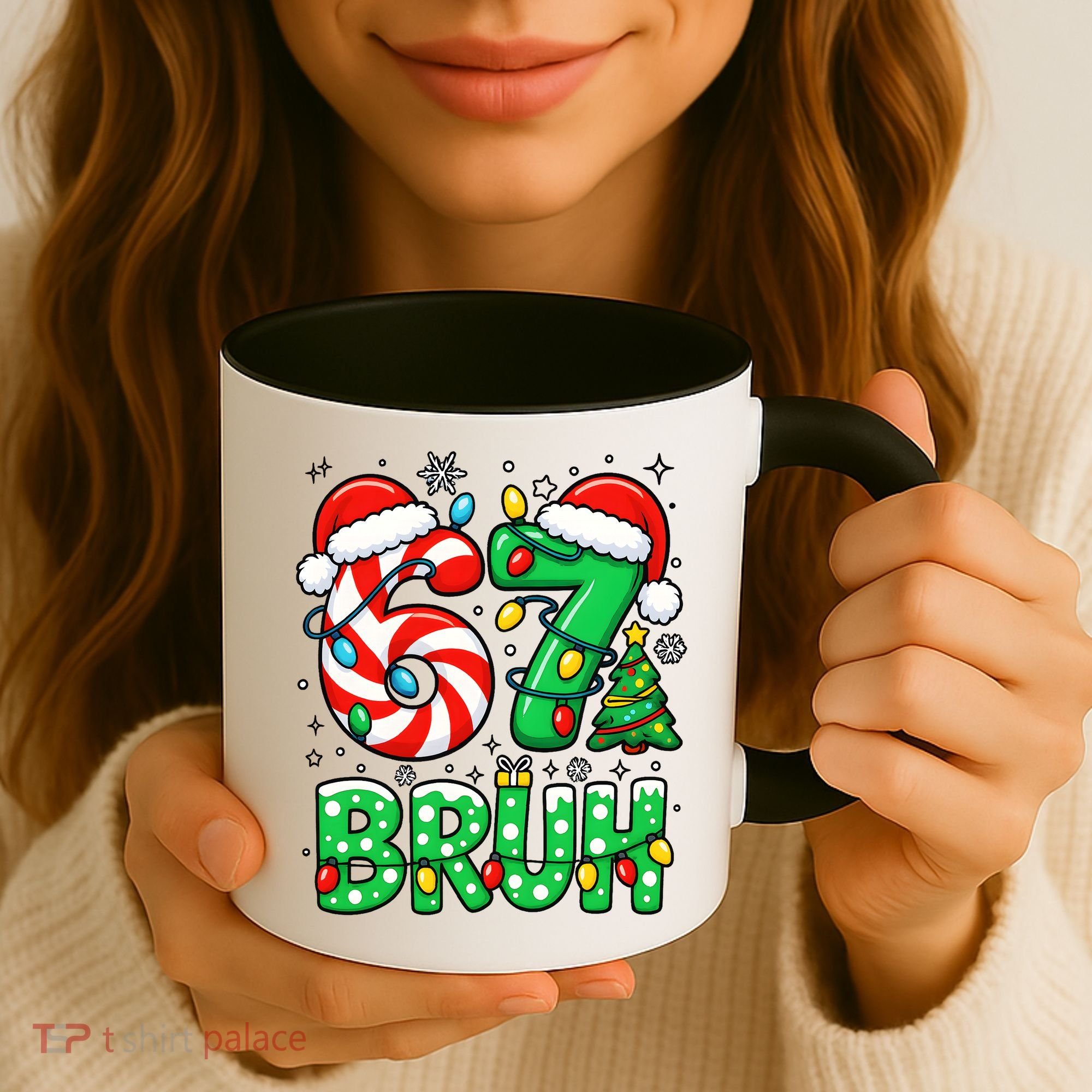 Bruh 67 Six Seven 6 7 Meme Christmas Coffee Mug