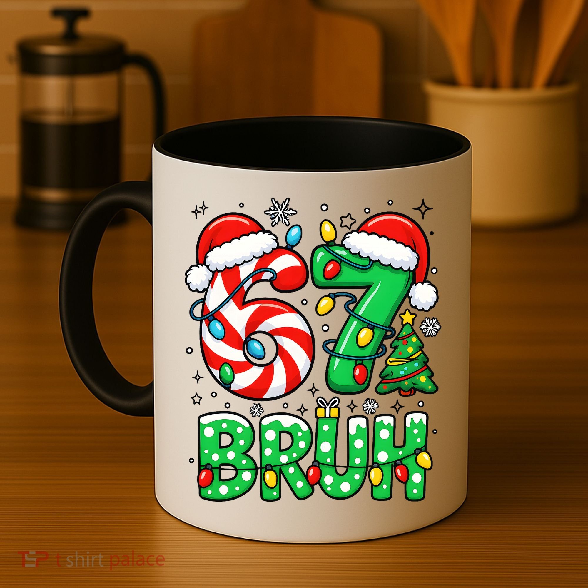 Bruh 67 Six Seven 6 7 Meme Christmas Coffee Mug