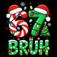 Bruh 67 Six Seven 6 7 Meme Christmas Coaster thumb 2