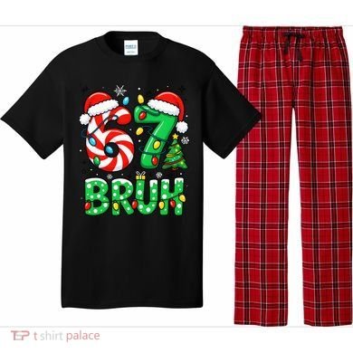 Bruh 67 Six Seven 6 7 Meme Christmas Pajama Set