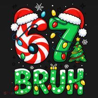 Bruh 67 Six Seven 6 7 Meme Christmas Tank Top thumb 6