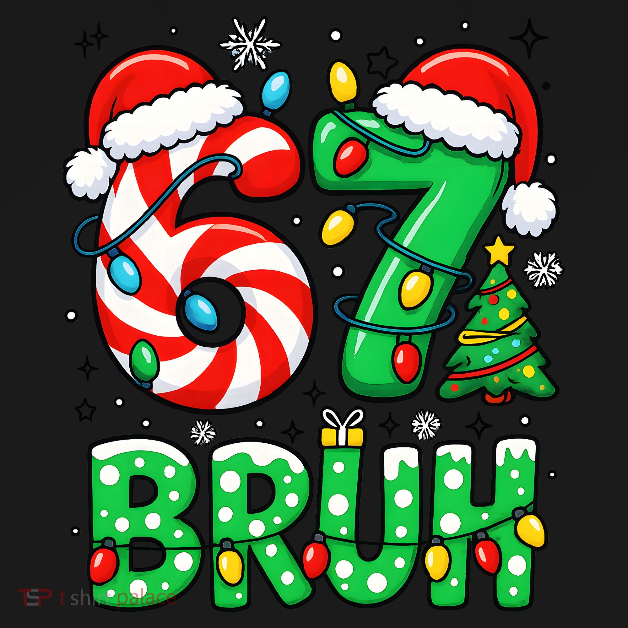 Bruh 67 Six Seven 6 7 Meme Christmas Tank Top