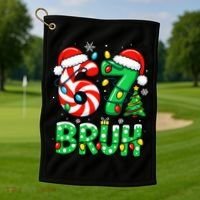 Bruh 67 Six Seven 6 7 Meme Christmas Golf Towel thumb 1