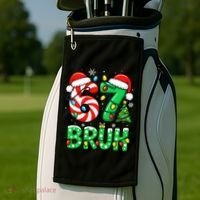 Bruh 67 Six Seven 6 7 Meme Christmas Golf Towel thumb 2