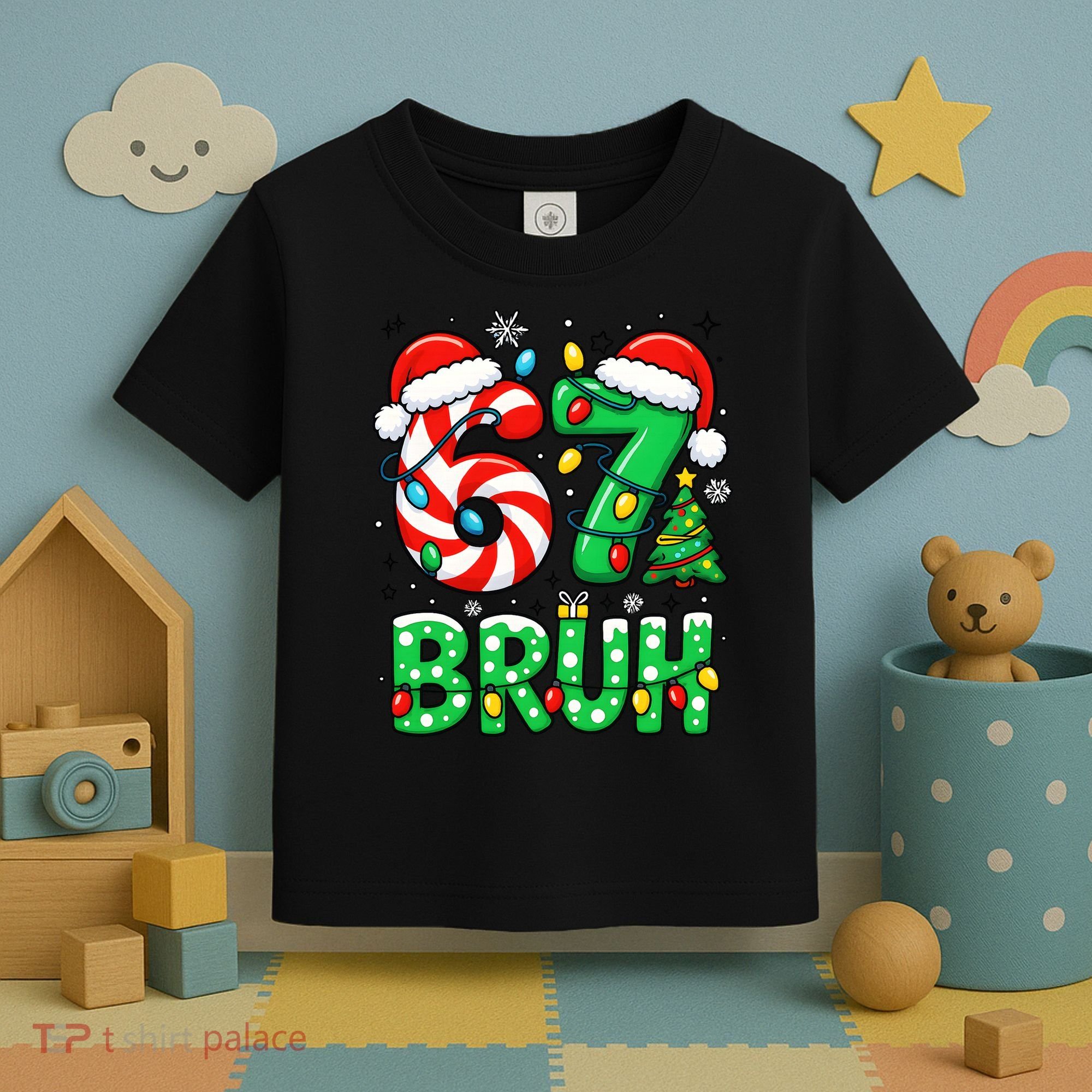 Bruh 67 Six Seven 6 7 Meme Christmas Toddler T-Shirt