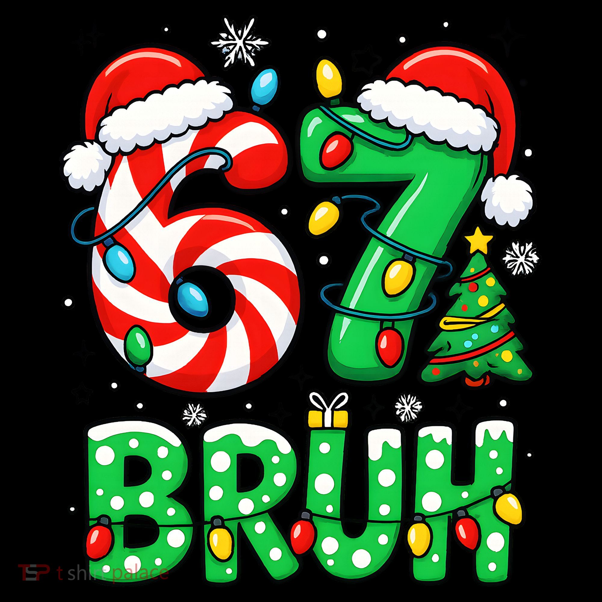 Bruh 67 Six Seven 6 7 Meme Christmas Kids Sweatshirt