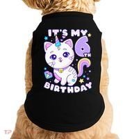 Birthday 6 years old cat unicorn 6th birthday Doggie Tank thumb 0
