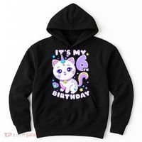 Birthday 6 years old cat unicorn 6th birthday Hoodie thumb 0