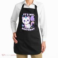 Birthday 6 years old cat unicorn 6th birthday Apron thumb 2
