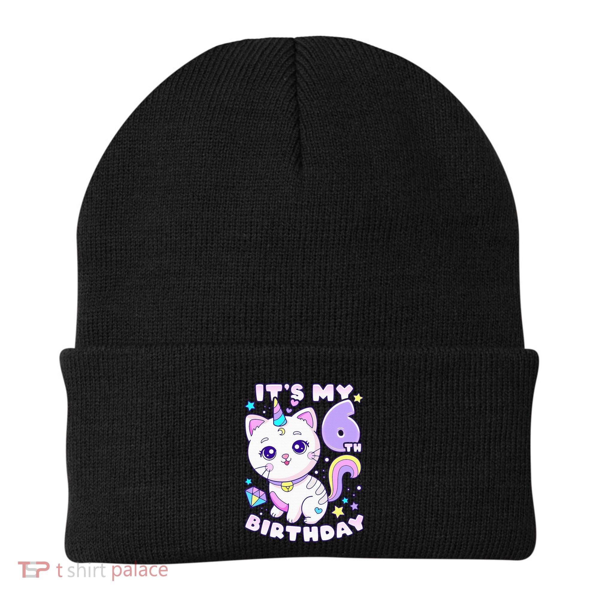 Birthday 6 years old cat unicorn 6th birthday Beanie