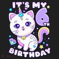 Birthday 6 years old cat unicorn 6th birthday Tumbler thumb 3