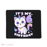 Birthday 6 years old cat unicorn 6th birthday Mousepad thumb 0
